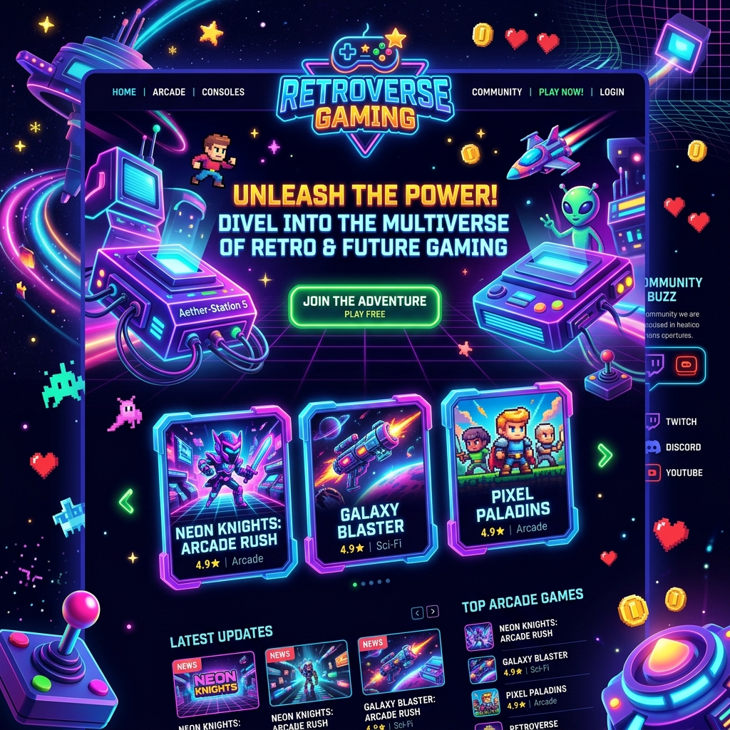 Gaming brand website with immersive graphics
