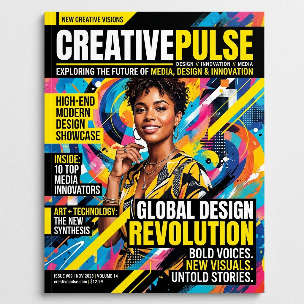 Creative brand website with vibrant editorial visuals