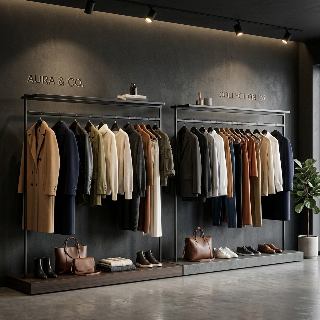 Online clothing store product showcase with fashion visuals